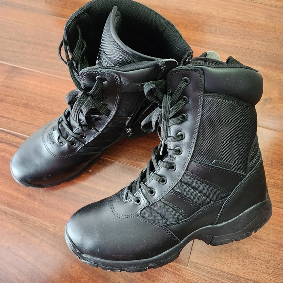MAGNUM Men\'s Stealth Force 8 Inch Waterproof Black Tactical Boots, Leather Side main image 6